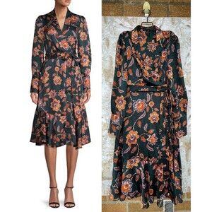 BCBGMAXAZRIA Floral Wrap Dress size medium